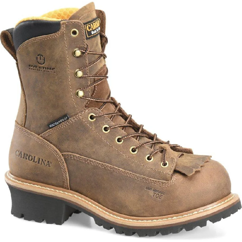 Men's work & safety boots with a quick - lace system for easy on and offCarolina Men’s DRILLER 8” Comp Toe WP Logger Work Boot - Brown - CA9828