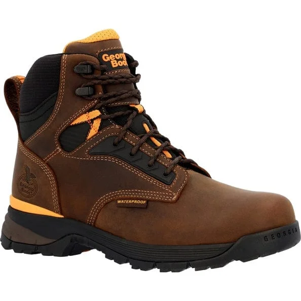 Men's work & safety boots with a moisture - wicking lining for dry feetGeorgia Boot Men's Brown TBD Waterproof Work Boot GB00596