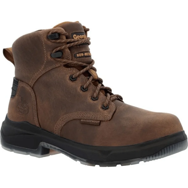 Men's work & safety boots with a quick - lace system for easy on and offGeorgia Boot Men's FLXPoint ULTRA Brown Composite Toe Waterproof Work Boot GB00552