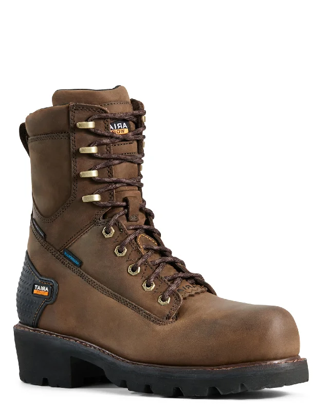 Men's work & safety boots with a durable rubber outsole for traction on rough terrainMen's Powerline Lace Up Work Boots