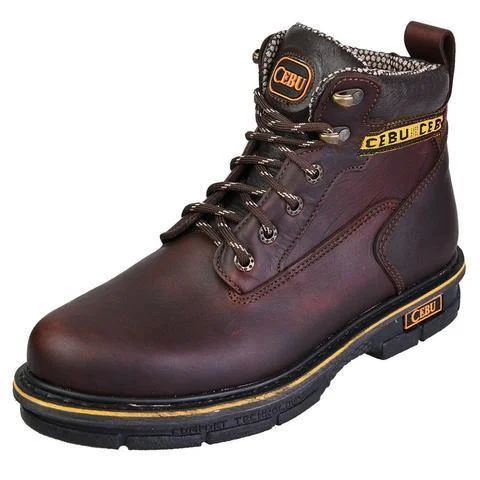 Men's waterproof steel - toe work & safety boots for wet environmentsCEBU BMX 6" BROWN STEEL-TOE