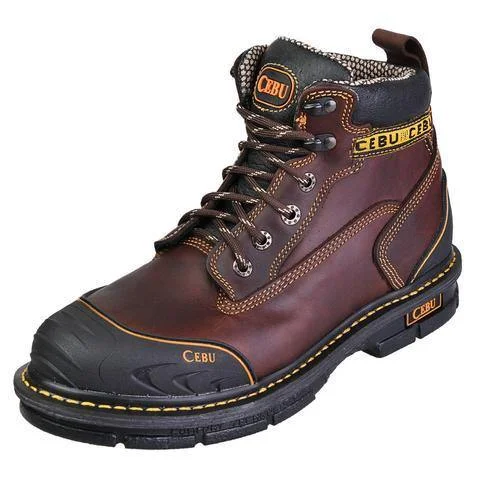 Men's work & safety boots with a durable rubber outsole for traction on rough terrainCEBU BORCESHARK 6" BROWN