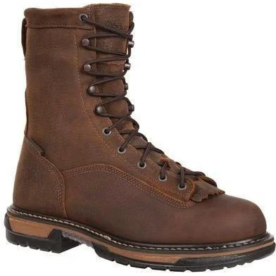 Men's waterproof steel - toe work & safety boots for wet environmentsRocky Men's Ironclad 8" Steel Toe WP Work Boot - Brown - FQ0006698