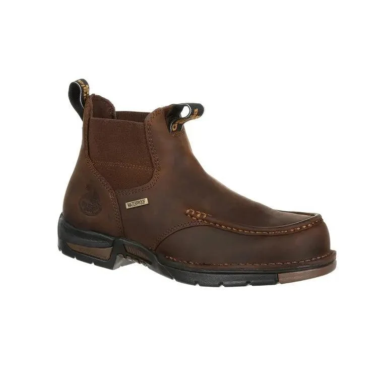 Men's work & safety boots with a durable rubber outsole for traction on rough terrainGEORGIA BOOT CHELSEA WATERPROOF MOC TOE WORK BOOT - GB00156