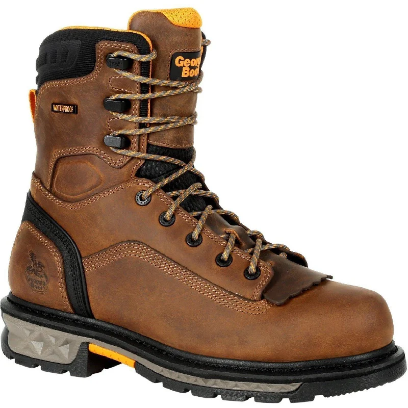 Men's work & safety boots with a padded collar for ankle comfortGeorgia Men's LTX 8" Soft Toe WP Carbo-Tec Work Boot- Brown - GB00392