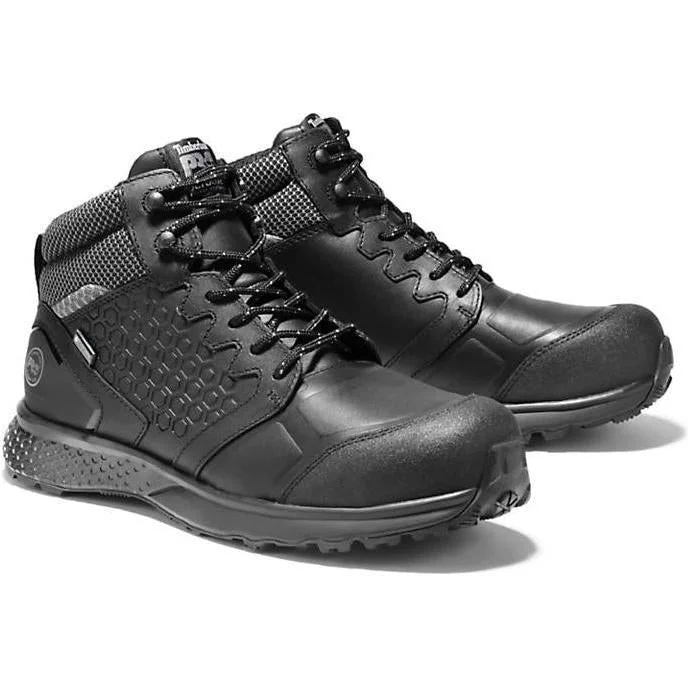 Men's work & safety boots with a moisture - wicking lining for dry feetTimberland Pro Men's Reaxion Comp Toe WP Work Boot Black TB1A1ZC9001