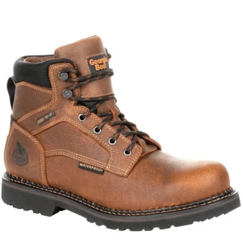 Men's slip - resistant work & safety boots for oily surfacesGeorgia Boot Men's Georgia Giant Revamp Brown Steel Toe Work Boot GB00317