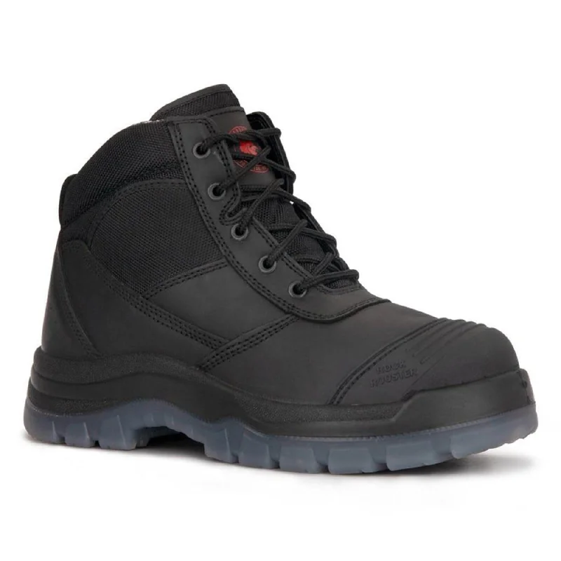 Men's work & safety boots with a toe cap made of aluminum alloyROCKROOSTER Crisson Black 6 inch Zip sided Steel Toe Leather Work Boots AK050BK