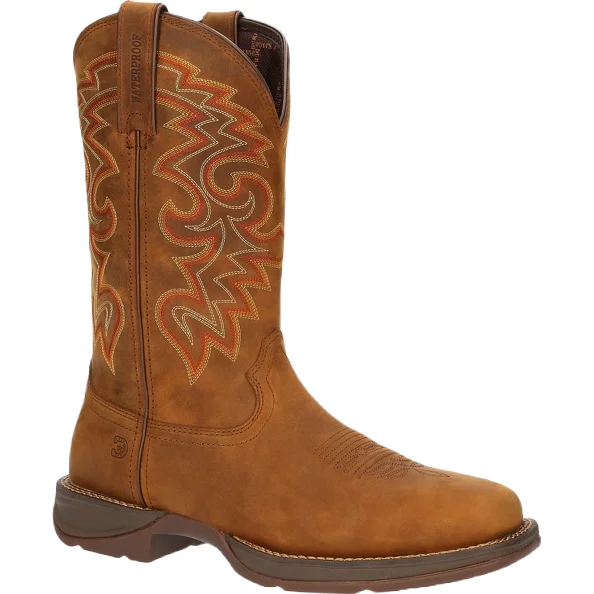 Men's breathable mesh - lined work & safety boots for hot weatherDurango® Rebel™ Men's Waterproof Russet Western Boot DDB0361