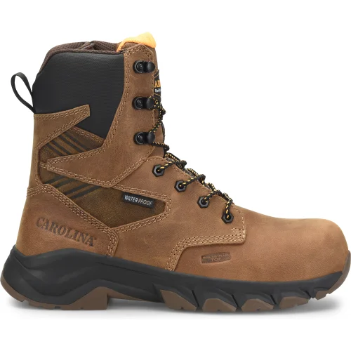 Men's ESD (electro - static discharge) work & safety boots for cleanroom environmentsCarolina Men's Subframe 8" WP Side Zip Comp Toe Work Boot -Brown- CA5552