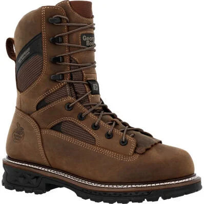 Men's electrical - hazard resistant work & safety boots with composite toeGeorgia Men's Logger LTX 9" Comp Toe WP 400G Work Boot -Brown- GB00681