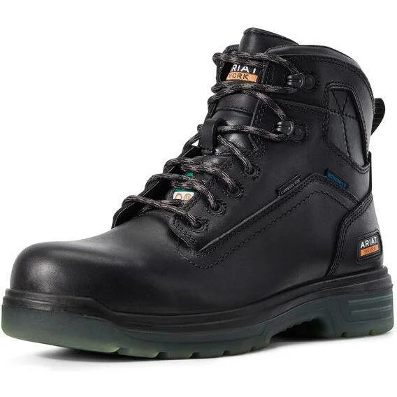 Men's work & safety boots with a toe cap made of aluminum alloyAriat Men's Turbo H2O CSA 6" Carbon Toe WP PR Work Boot- Black - 10029134