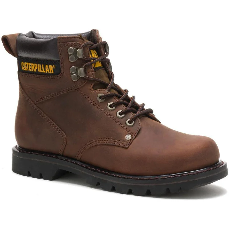 Men's work & safety boots with a toe cap made of aluminum alloyCAT Men's Second Shift 6" Work Boot - Dark Brown - P72593