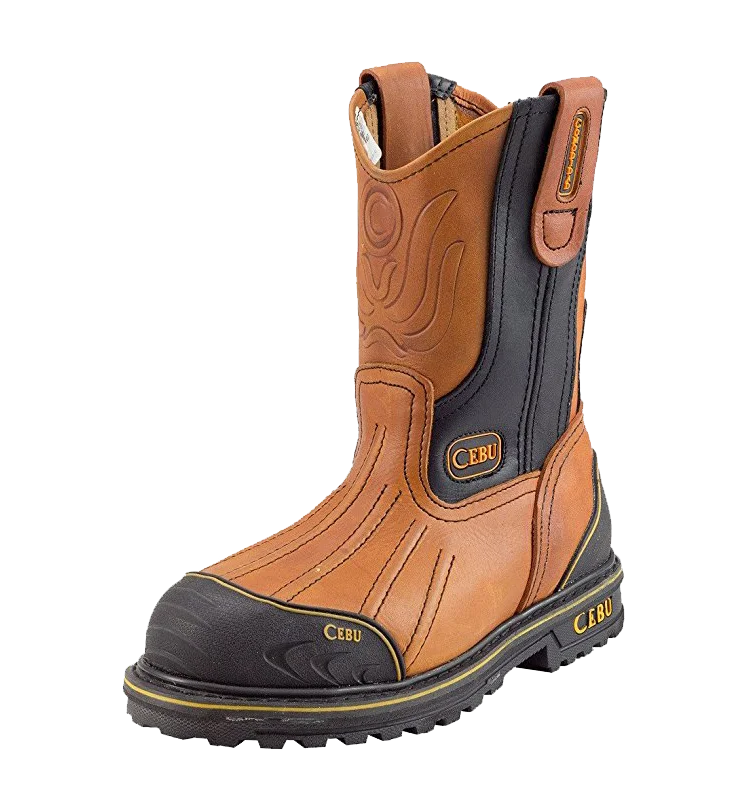 Men's work & safety boots with a reflective strip for low - light visibilityCebu ATK Bordo Steel toe