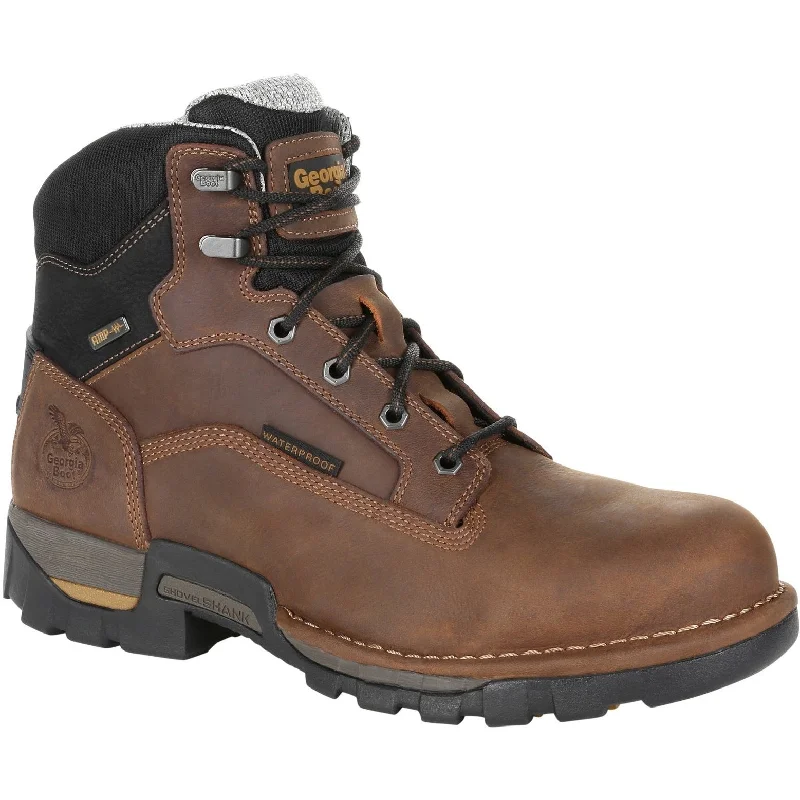 Men's work & safety boots with a reinforced heel counter for stabilityGeorgia Men's Eagle One 6" Steel Toe WP Work Boot - Brown - GB00313