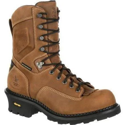 Men's water - repellent leather work & safety boots for outdoor workGeorgia Men's Comfort Core 9" Logger Work Boot Brown GB00096