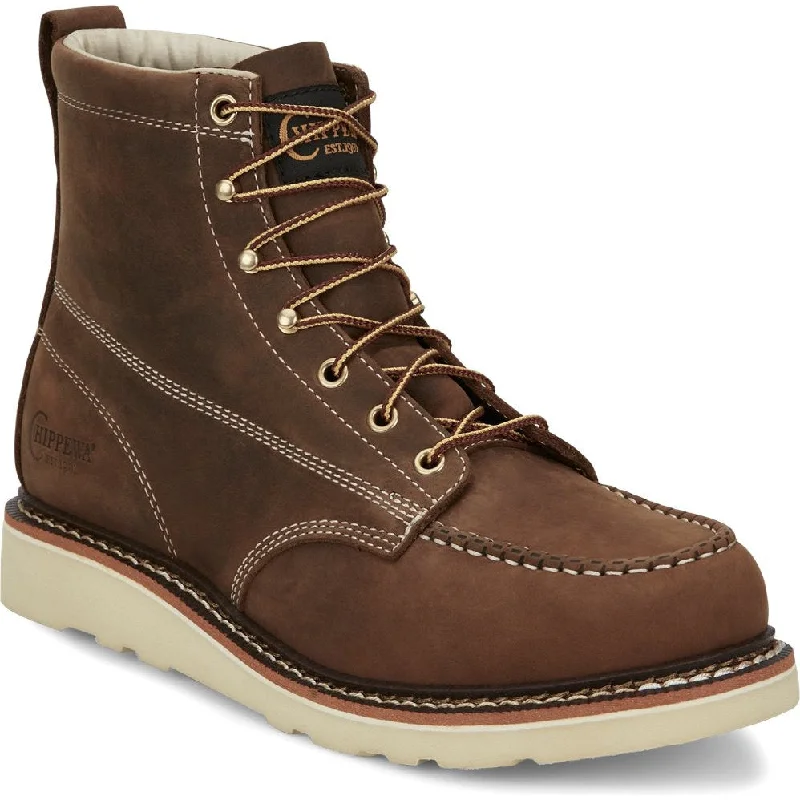 Men's electrical - hazard resistant work & safety boots with composite toeChippewa Men's Edge Walker 6" Moc Toe Lace Up Work Boot -Brown- ED5322