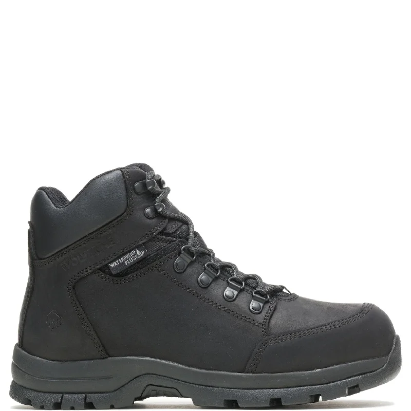 Men's work & safety boots with a gusseted tongue to keep out debrisGrayson Steel-Toe Waterproof Mid Work boot Black