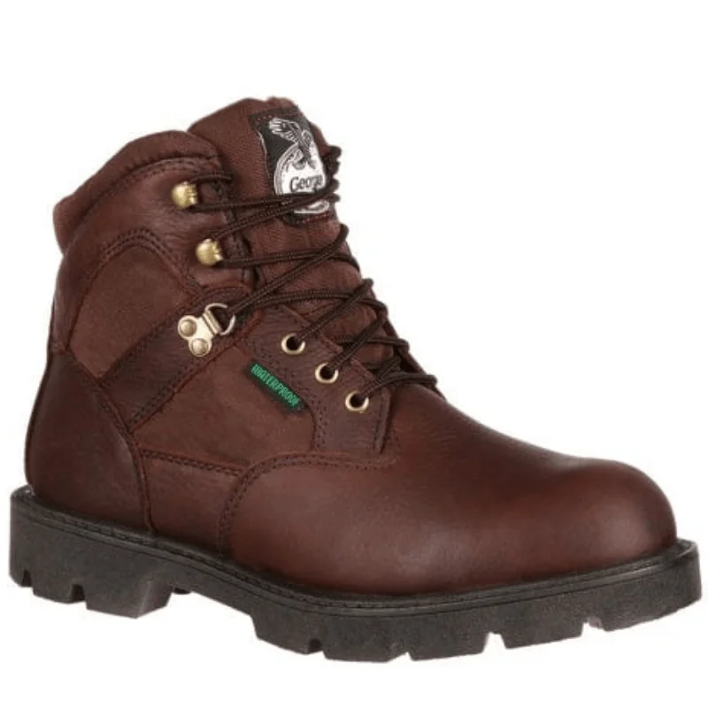 Men's heat - resistant work & safety boots for foundry jobsGeorgia Boot Men's Homeland Brown Steel Toe Work Boot G105