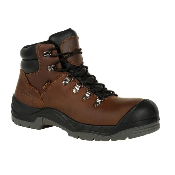 Men's work & safety boots with a flame - resistant upper for firefighting or welding workRocky Men's Worksmart Brown Composite Toe Waterproof Work Boot RKK0245