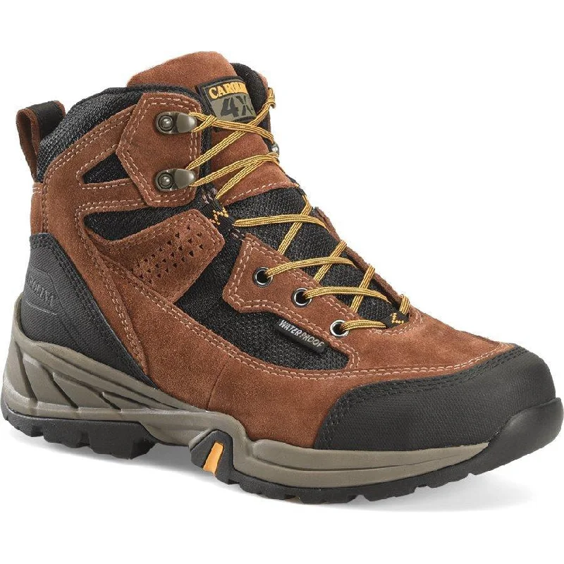 Men's high - ankle support work & safety boots for construction sitesCarolina Men's Limestone 6" Steel Toe WP Hiker Work Shoe Brown- CA5546