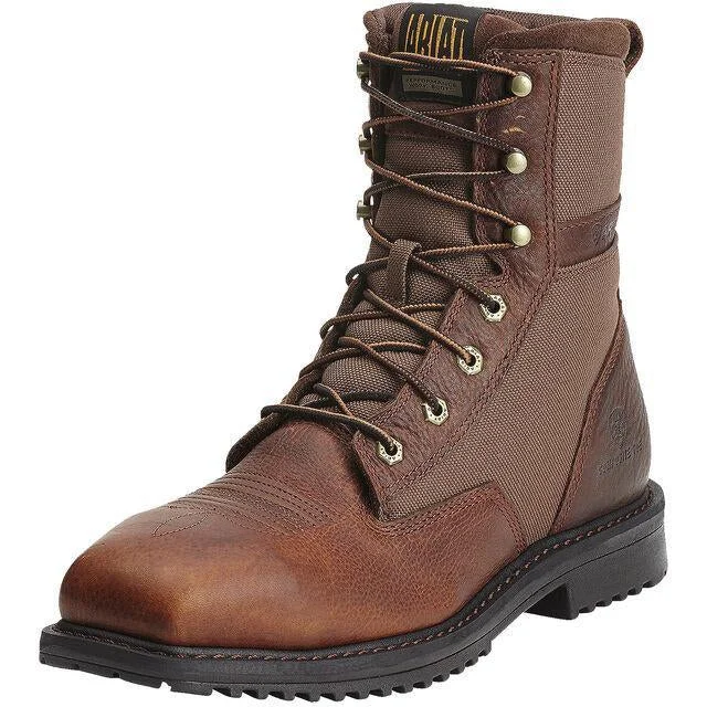 Men's chemical - resistant work & safety boots for laboratory useAriat Men's RigTek 8" Wide Comp Toe Western Work Boot- Brown - 10012927