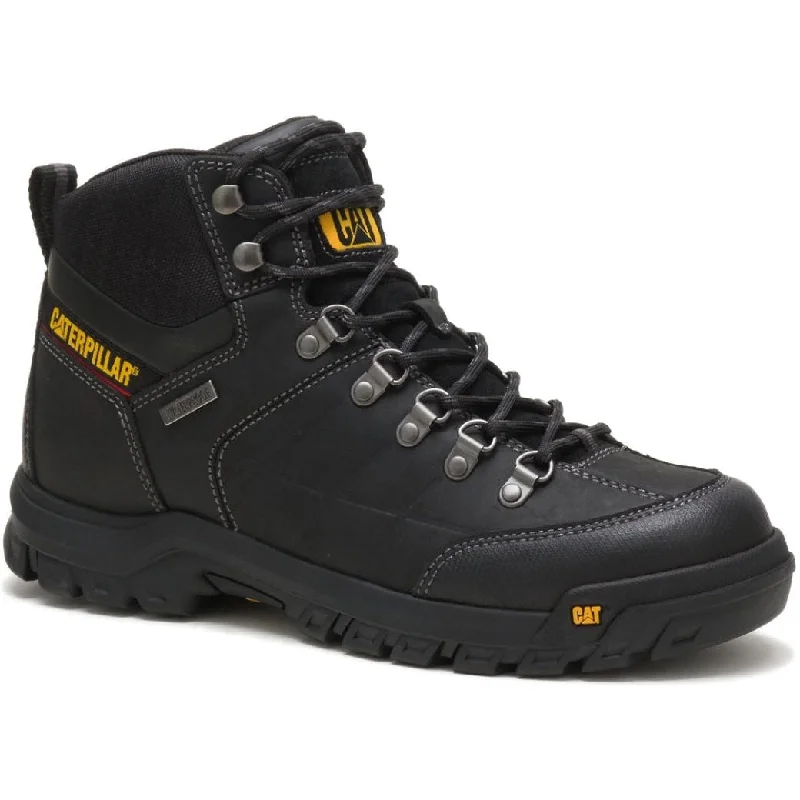 Men's work & safety boots with a padded collar for ankle comfortCAT Men's Threshold Waterproof Soft toe Work Boot - Black - P74129