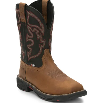 Men's work & safety boots with a moisture - wicking lining for dry feetJustin men's Stampede Rush Tan WK4337/SE4337