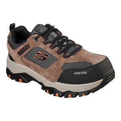 Men's water - repellent leather work & safety boots for outdoor workSkechers Men's Work Greetah Composite Toe Shoe 77183 BRBK