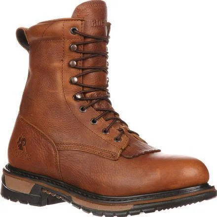 Men's high - ankle support work & safety boots for construction sitesRocky Men's Original Ride Lacer 9" WP Western Boot - Brown - FQ0002723