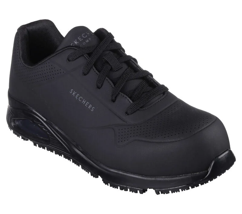 Men's work & safety boots with a chemical - resistant rubber soleSKECHERS MEN'S Work: Uno SR - Doltin WORK SHOE 200177 BLK