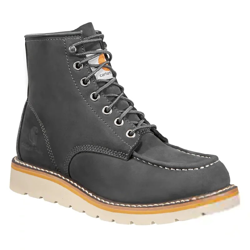 Men's water - repellent leather work & safety boots for outdoor workCarhartt Women's Moc 6" Soft Toe Wedge Work Boot  Dark Gray - FW6027-W