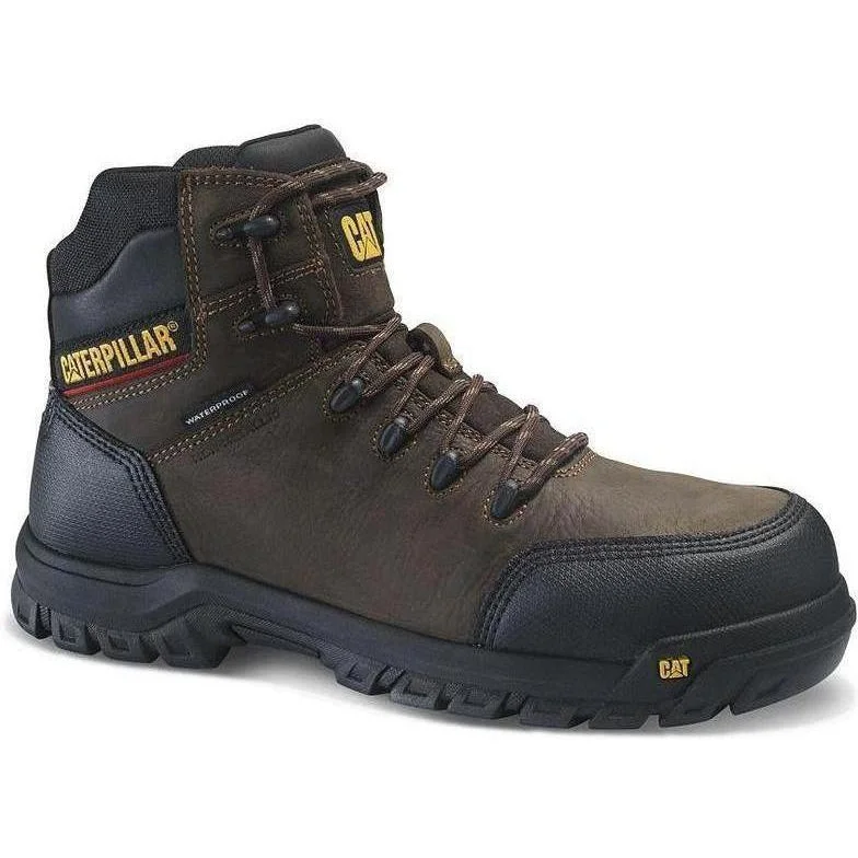 Men's work & safety boots with a high - traction lug pattern for uneven groundCAT Men's Resorption WP Comp Toe Work Boot - Black - P90977