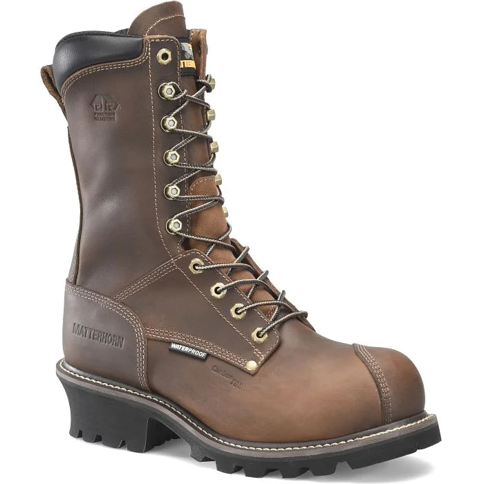 Men's work & safety boots with a reinforced heel counter for stabilityMatterhorn Men's ARC 10" WP Comp Toe Logger Work Boot -Brown- MT2510