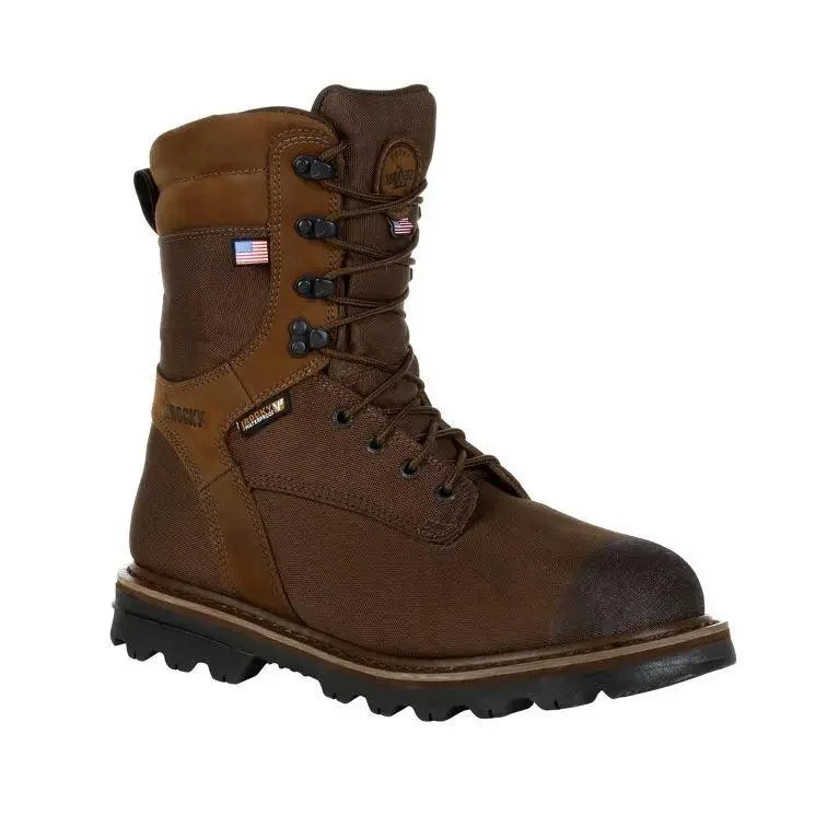 Men's waterproof steel - toe work & safety boots for wet environmentsRocky Stalker Waterproof 1000G Insulated Made in the USA Outdoor Boot RKS0499