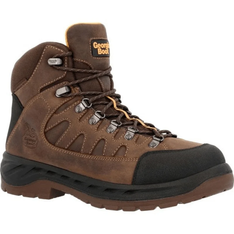 Men's waterproof steel - toe work & safety boots for wet environmentsGeorgia Boot Men's OT Brown Waterproof Hiker Work Boot GB00524