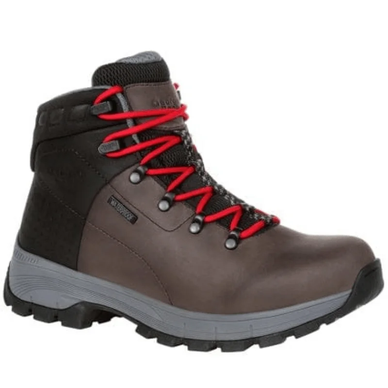 Men's work & safety boots with a toe cap made of aluminum alloyGeorgia Boot Men's Eagle Trail Hiker Brown Black Charcoal Round Toe Work Boots GB00399