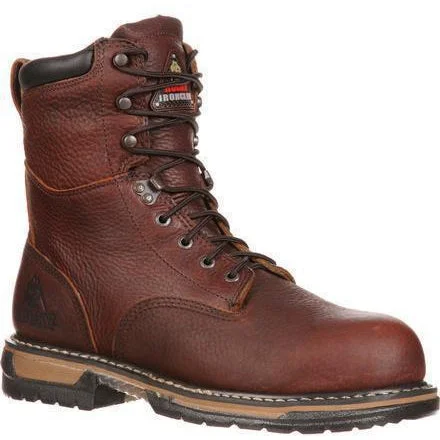 Men's work & safety boots with a chemical - resistant rubber soleRocky Men's Ironclad 8" Waterproof Work Boot - Brown - FQ0005693