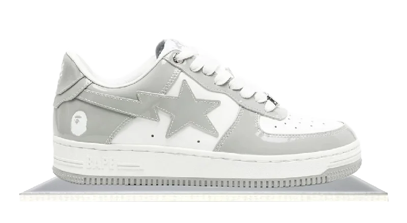 Men's low - profile tennis sneakers for a sleek lookBape Sta White Grey (2023)