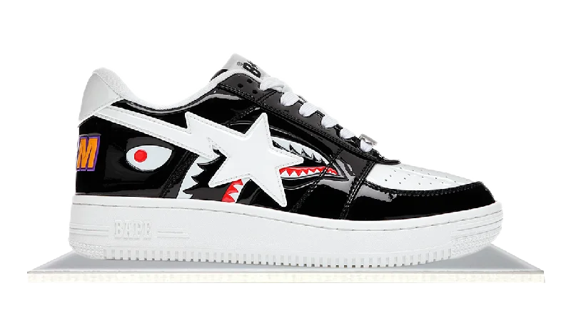 Men's casual sneakers with a woven upper for a unique textureBape Sta Shark White Black