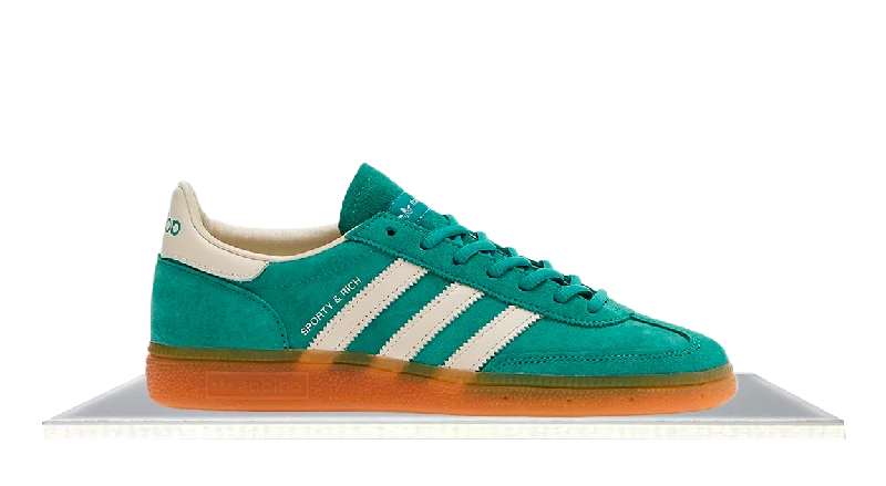 Men's track - and - field sneakers with a spike - compatible soleAdidas Handball Spezial Sporty & Rich Green