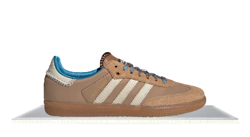 Men's casual leather sneakers with a distressed finishAdidas Samba Nylon Wales Bonner Desert White