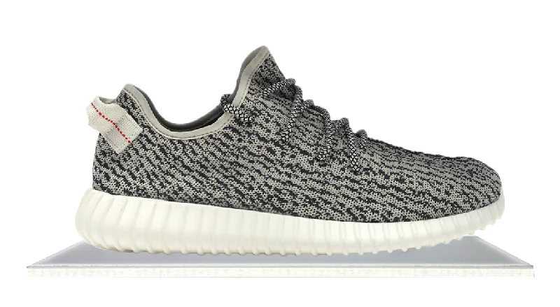 Men's black canvas sneakers with a red soleYeezy Boost 350 Turtle Dove (Restock)