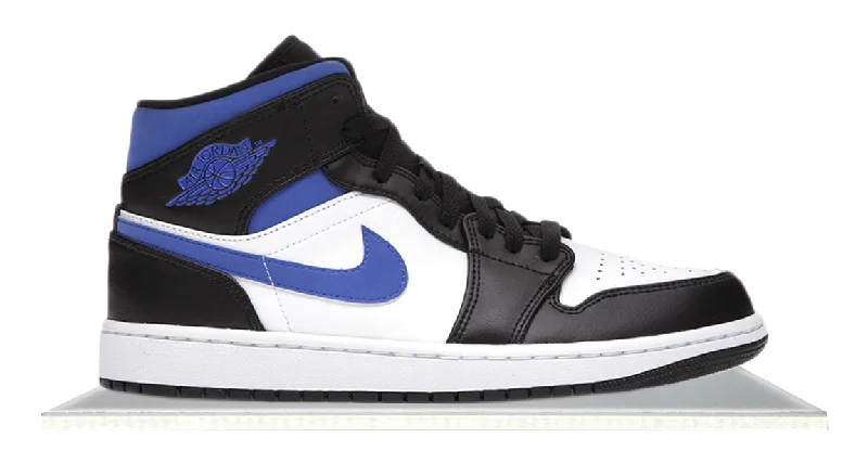 Men's vegan leather sneakers for an eco - friendly optionAir Jordan 1 Mid White Black Racer Blue