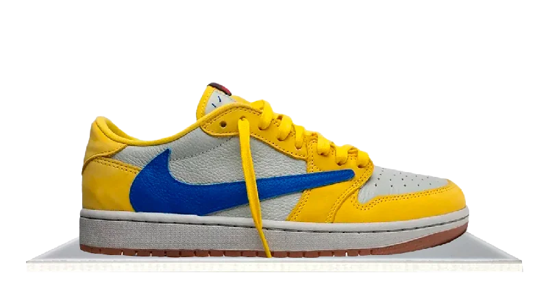 Men's track - and - field sneakers with a spike - compatible soleAir Jordan 1 Low Travis Scott Canary