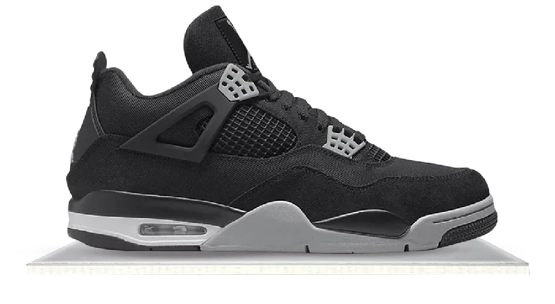 Men's soccer - inspired sneakers with a studded soleAir Jordan 4 Black Canvas