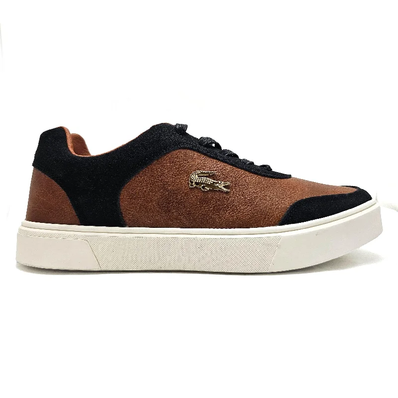 Men's casual leather sneakers with a distressed finishBrown Casual Sneakers