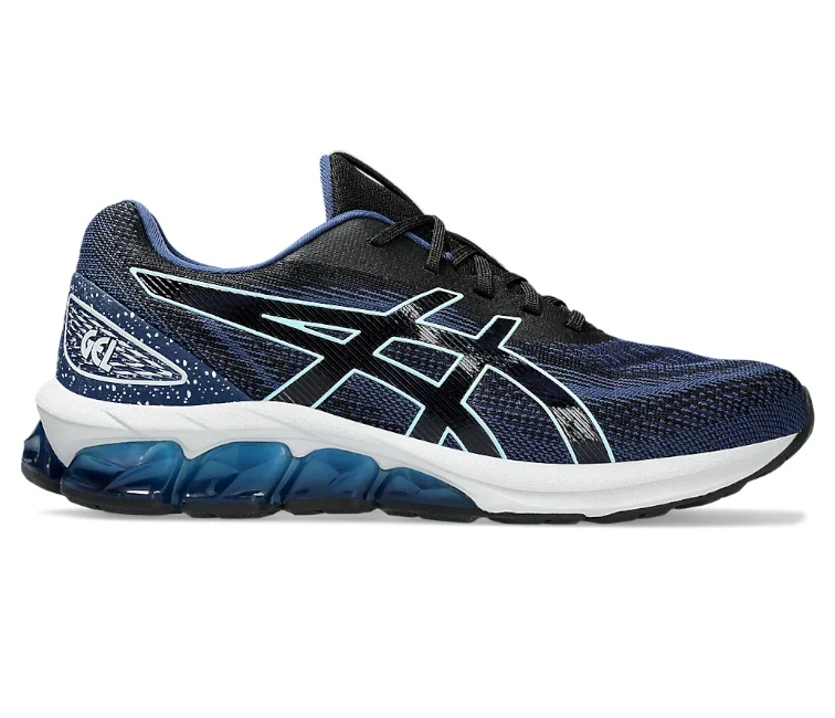 Men's classic white leather sneakers with black lacesMen's Asics Gel-Quantum 180 7 (Black/Midnight Blue)