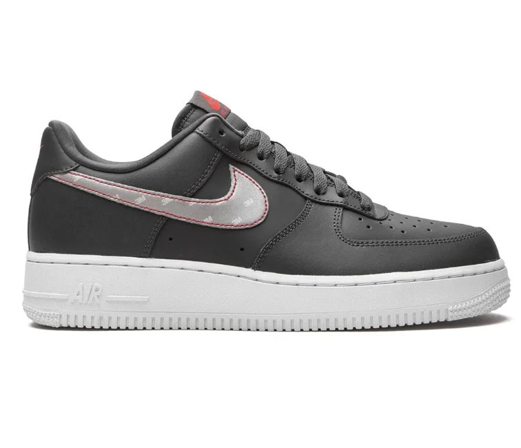 Men's running sneakers with shock - absorbing solesMen's Nike Air Force 1 Ëœ07 3M (Anthracite/Silver)