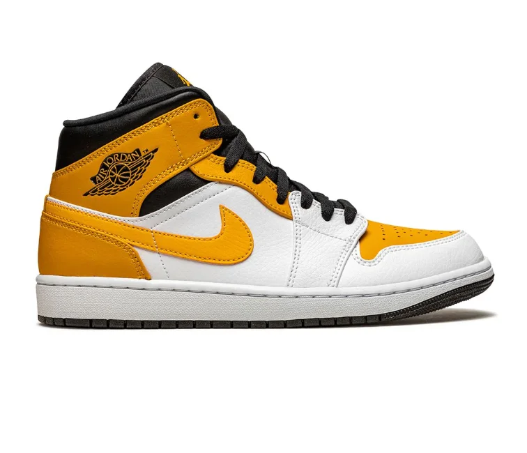 Men's low - profile tennis sneakers for a sleek lookMen's Nike Air Jordan 1 Mid (University Gold)